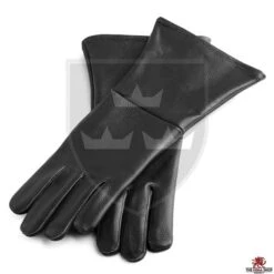 Historical Leather Gauntlets/Gloves - Black