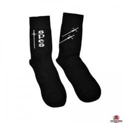 SPES Short Socks (Black & White) -Fencing Shop spes short socks 2 pairs 2